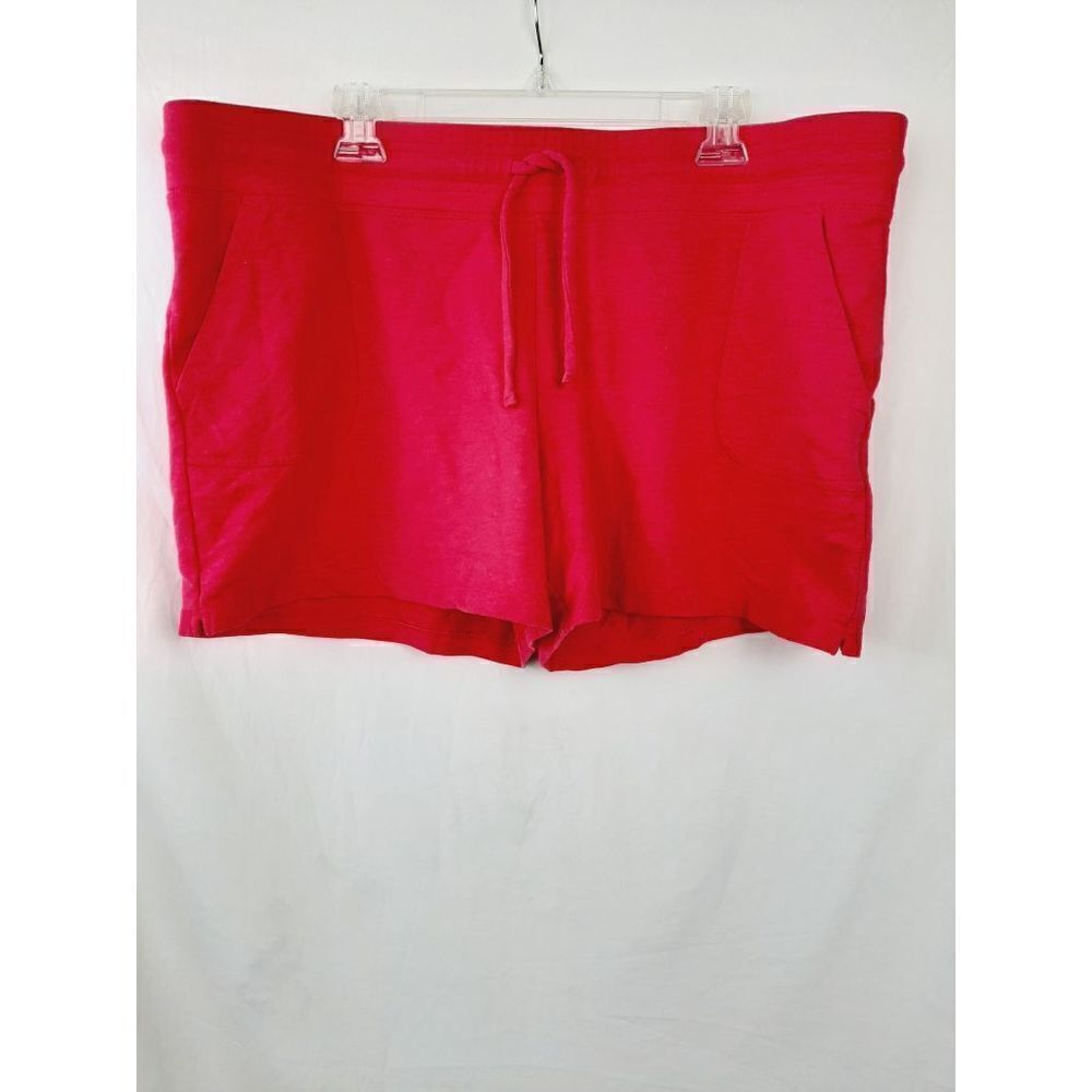 Eddie Bauer pink drawstring XXL pockets knit cotton blend stretch shorts